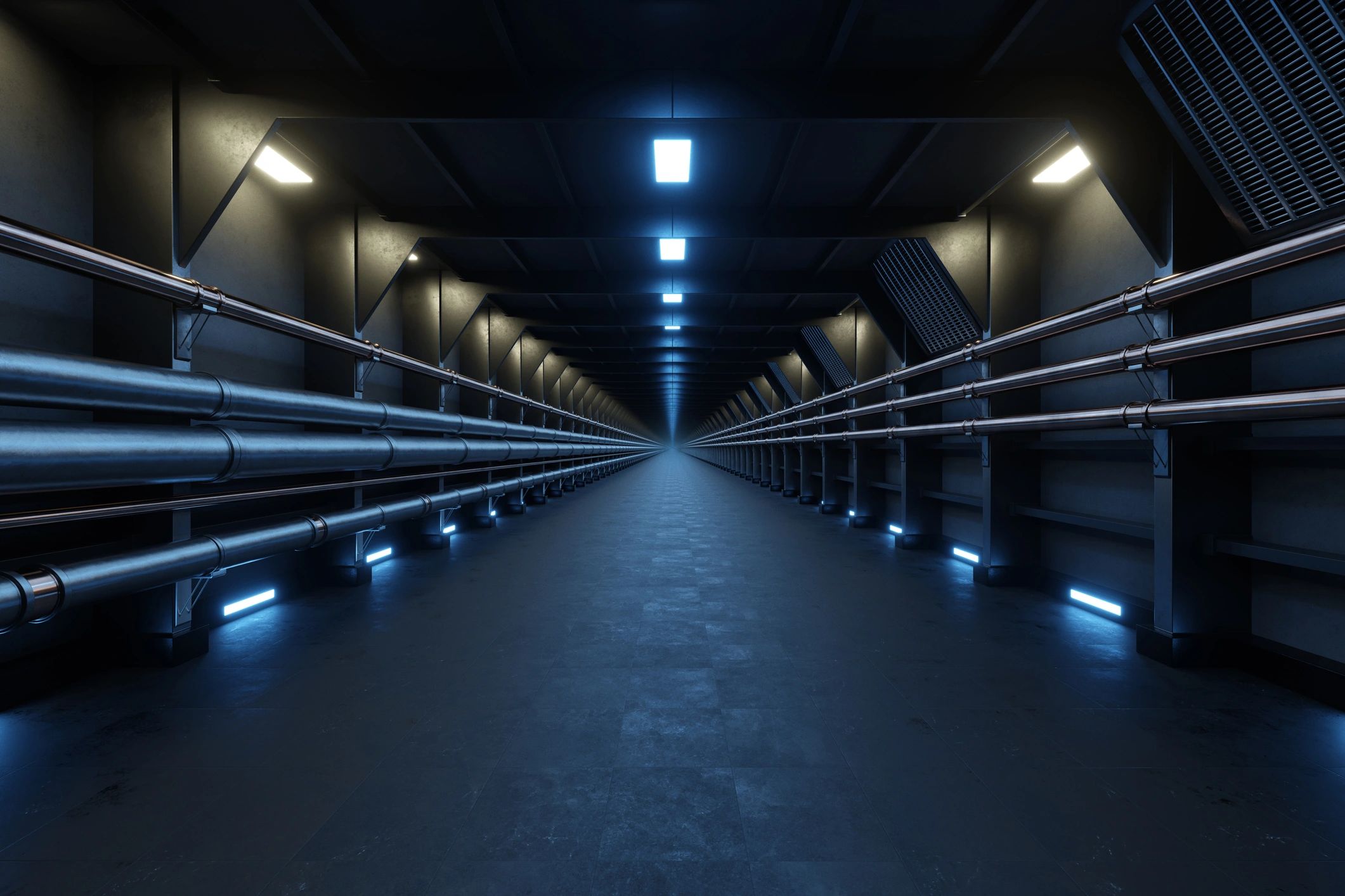 Industrial facility corridor representing technical planning and design