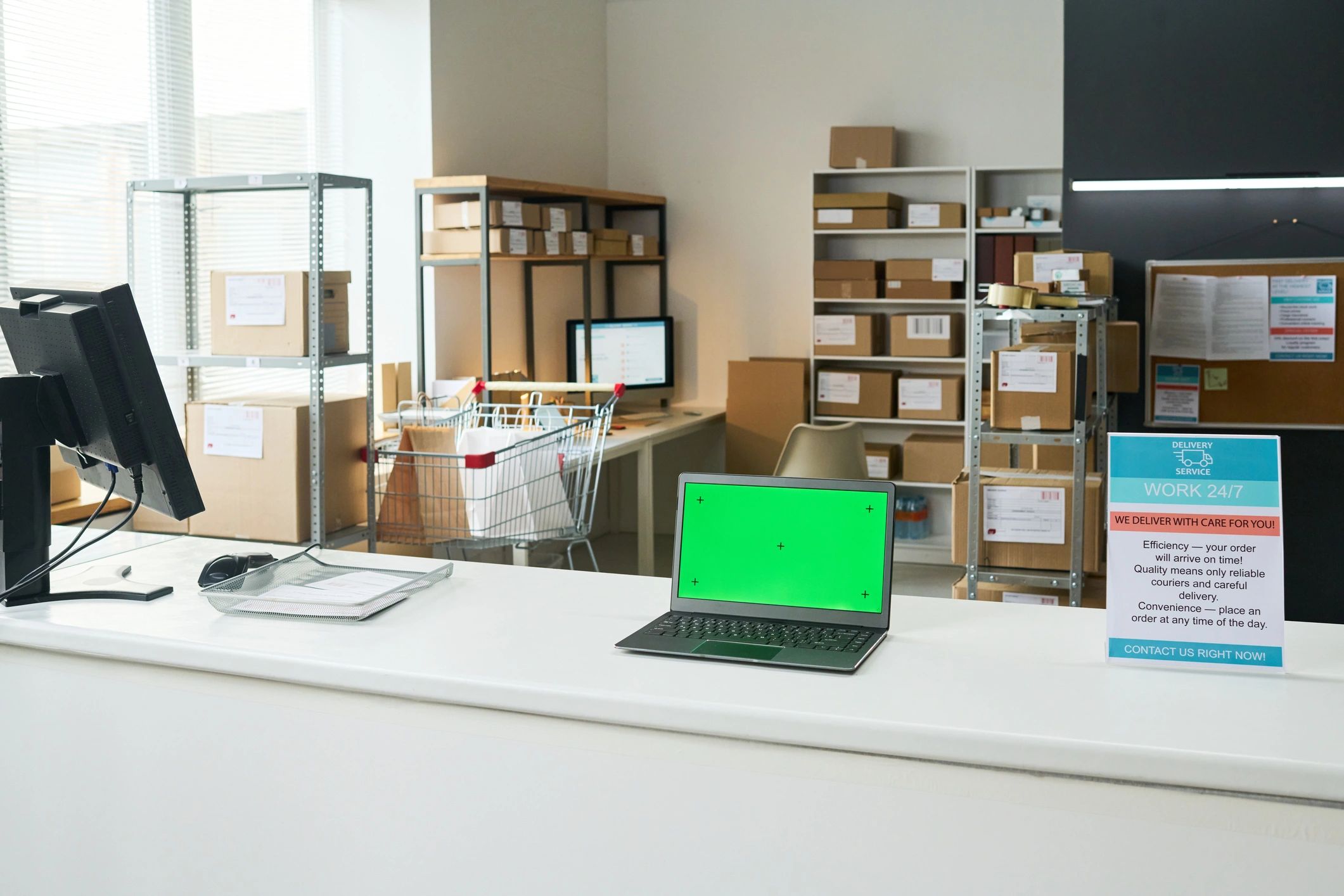 Order pickup and fulfillment area representing responsive logistics support