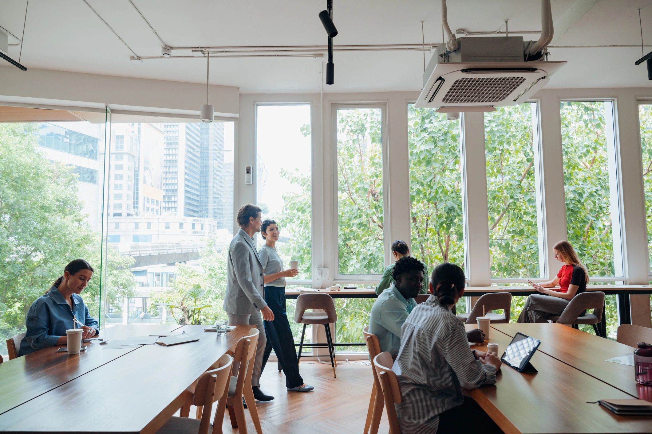 Industrial business team meeting in a modern office
